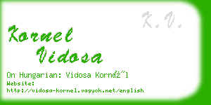 kornel vidosa business card